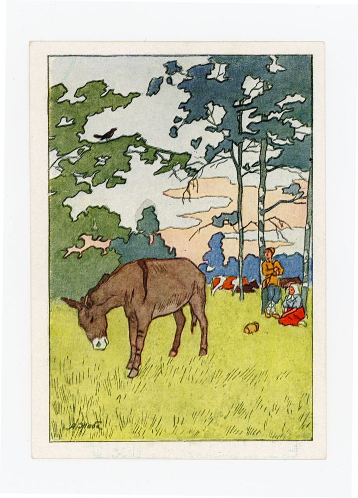 The Donkey and the Nightingale ([illustration] for Krylov's